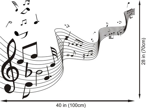 Clef Music Notes Wall Art Decor Vinyl Decal Sticker