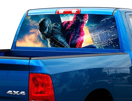 Spiderman 3 vs black movies Rear Window Decal Sticker Pick-up Truck SUV Car 2

